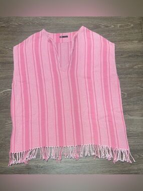 Zara Kaftan Cover Up  Fringe Short Cotton Dress Small/ Medium